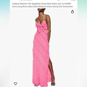 Pink Ruffle Maxi Dress